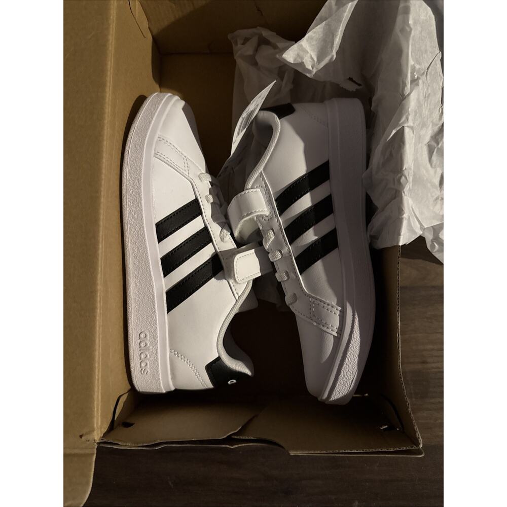 Adidas Grand Court 2.0 Kids School Shoes Children Sneakers White Size 2
